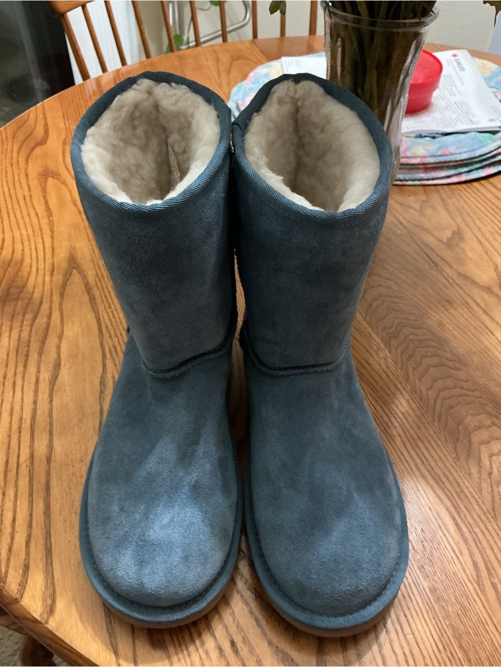 Koolaburra Blue Suede Fleece-Lined  Boots